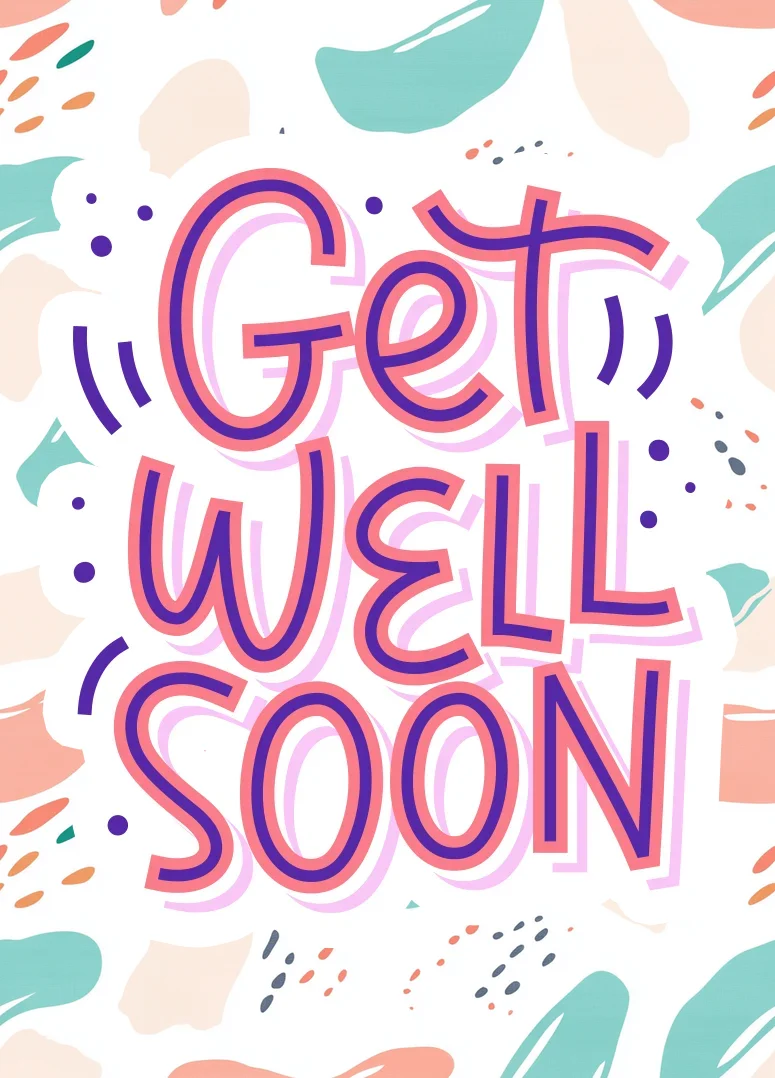 Abstract Fun Get Well Soon Card image