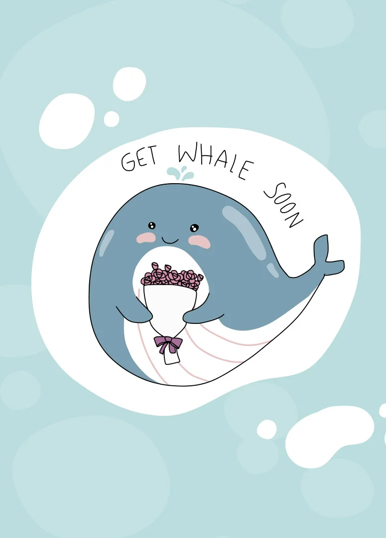 Whale Wishes Get Well Soon Card