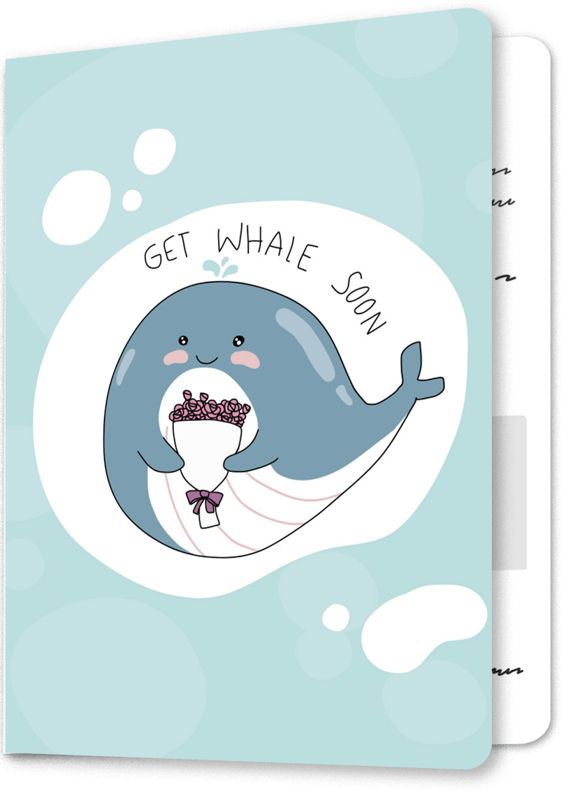 Whale Wishes Get Well Soon Card
