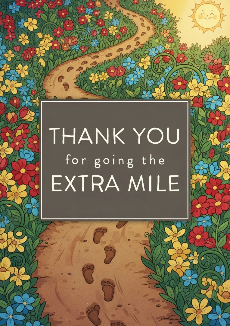Extra Mile Thank You Card