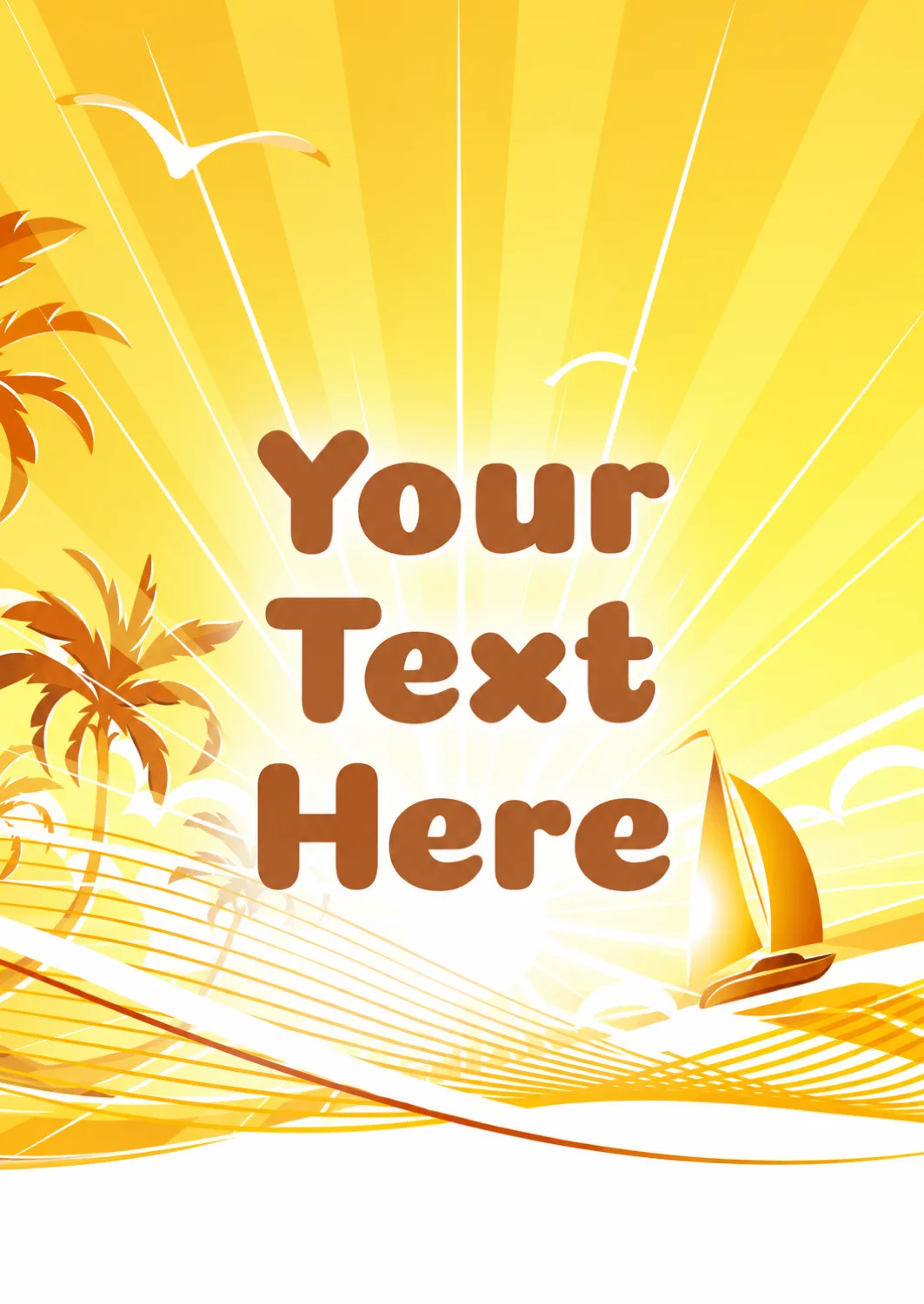 Golden Years Seascape Good Luck Card