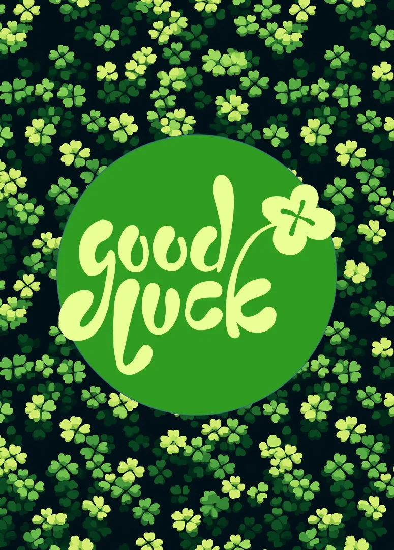 Field of Clovers Good Luck Card