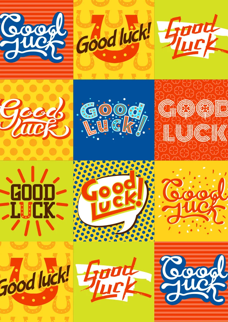 Vibrant Pop Art Good Luck Card