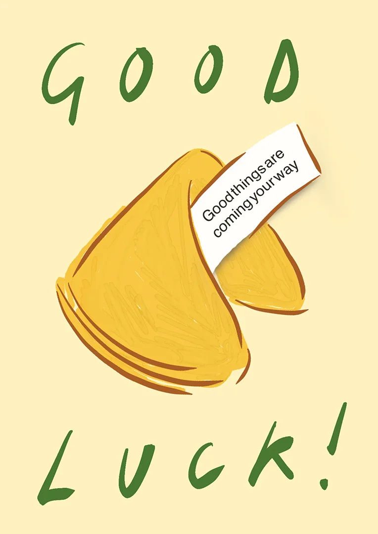 Fortune Cookie Good Luck Card