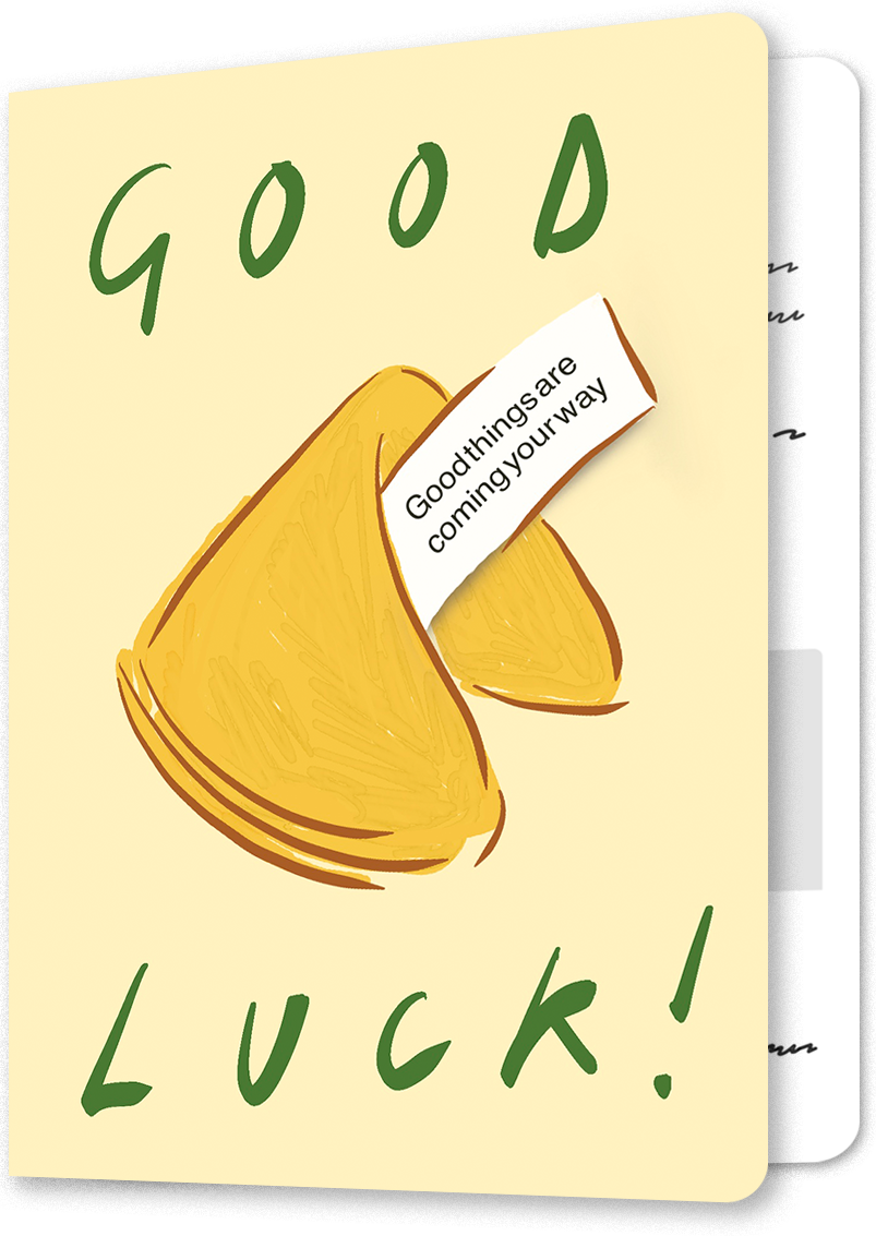Fortune Cookie Good Luck Card