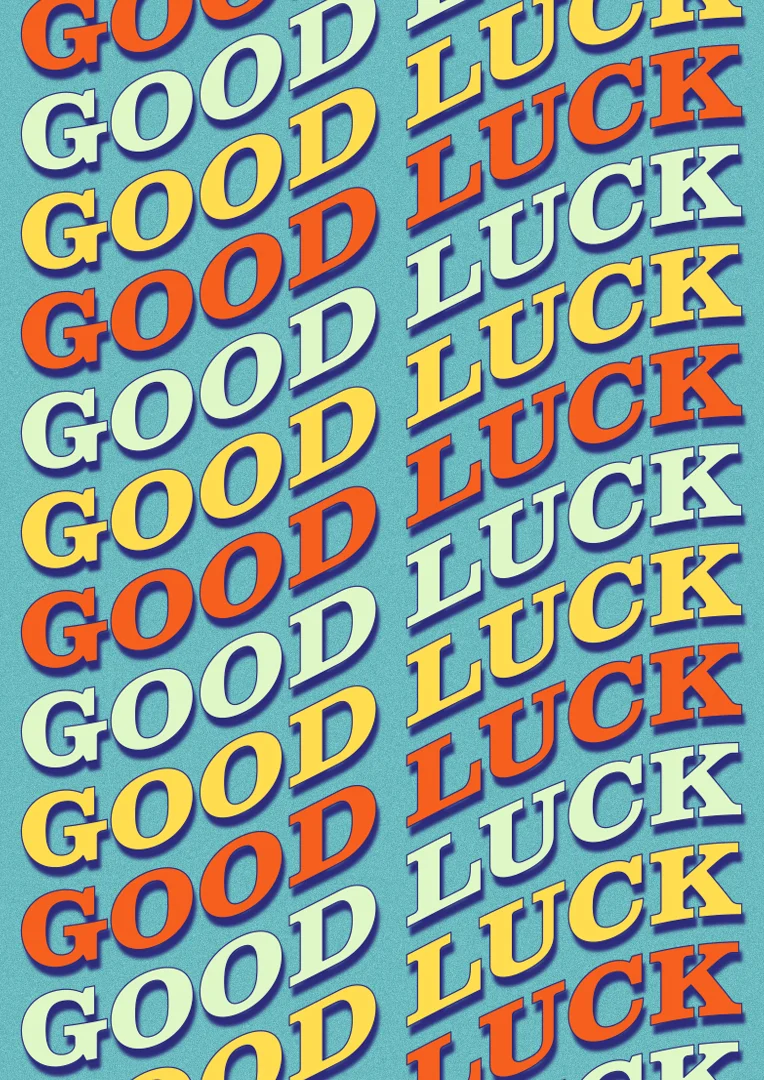 Retro Wavy Repeating Good Luck Card