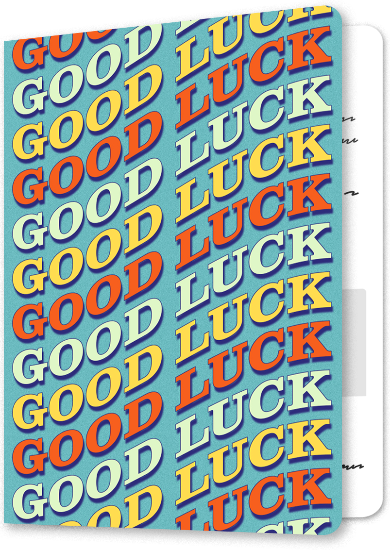 Colorful Wavy Good Luck Leaving Card