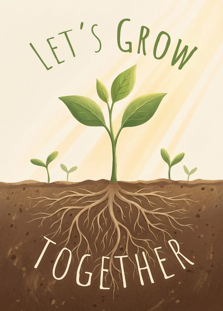 Growing Together Welcome and Onboarding Card