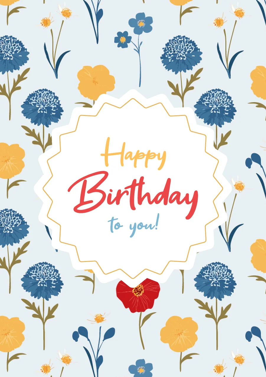 Cheerful Bloom Birthday Card