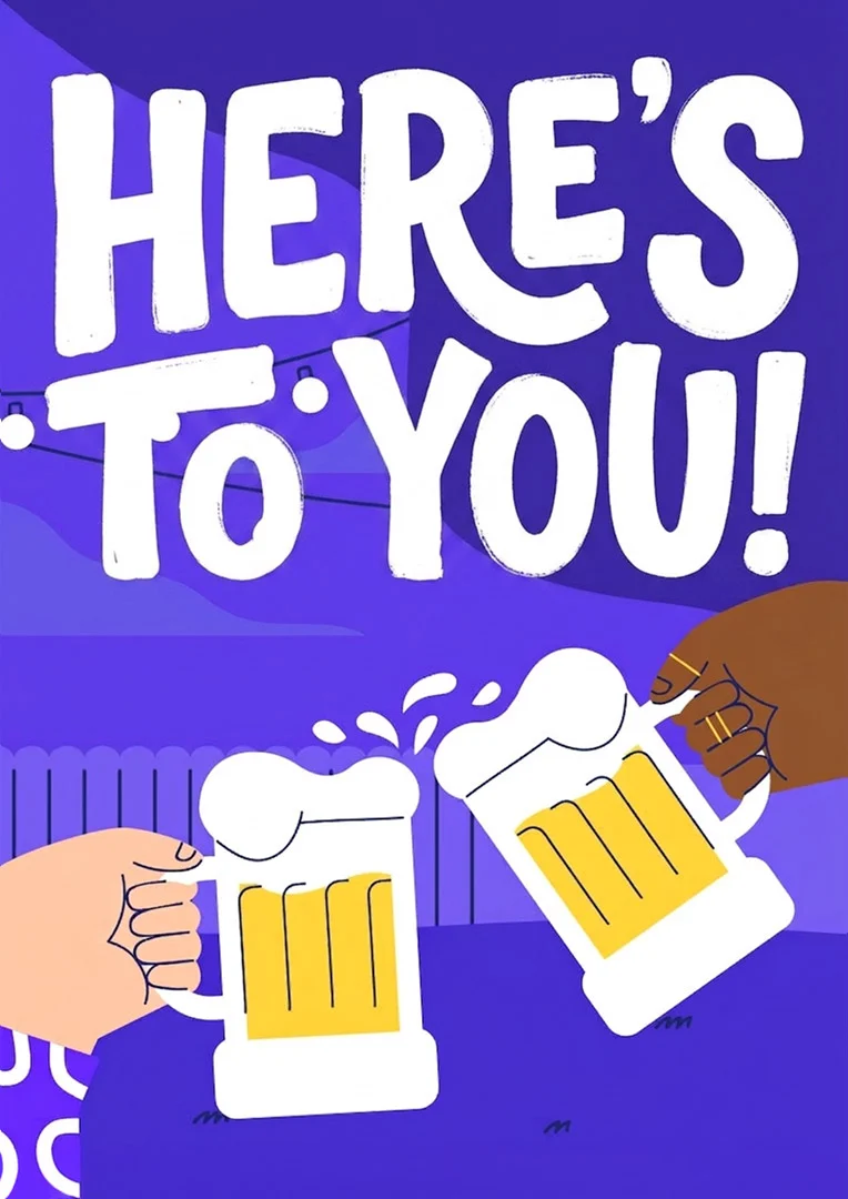 Here's To You Beer Leaving Card