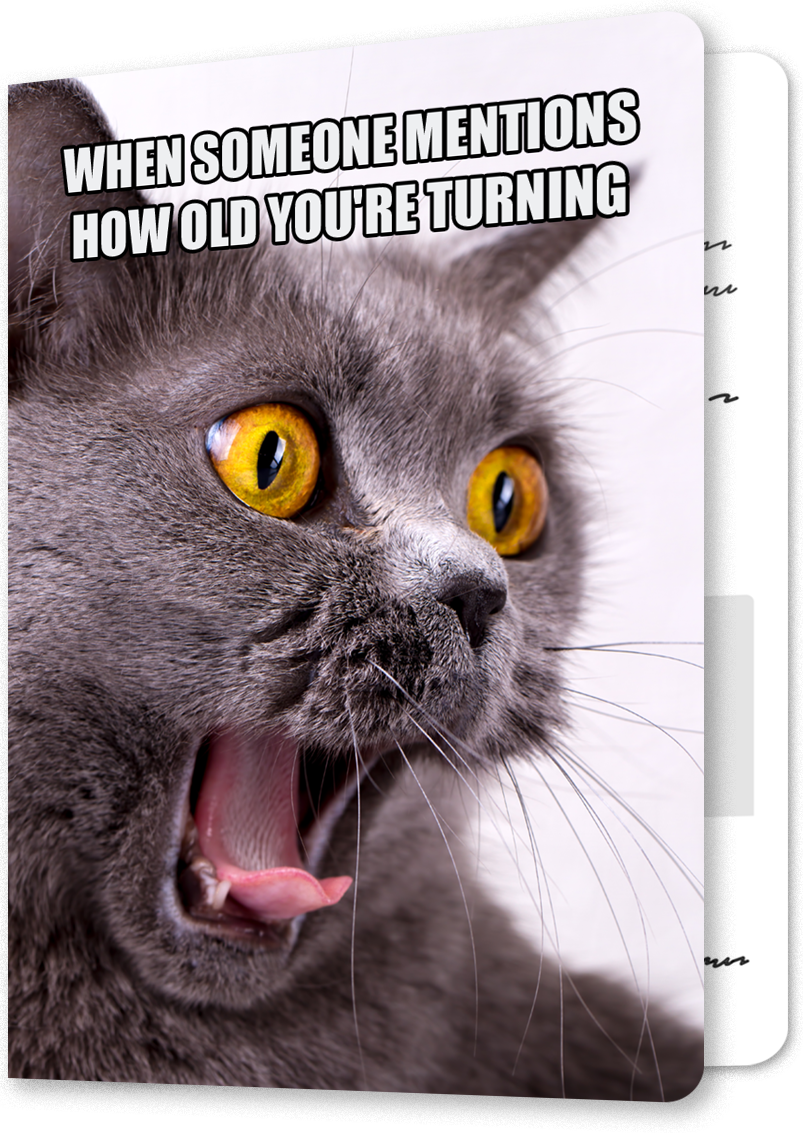 Funny Screaming Cat Birthday Card