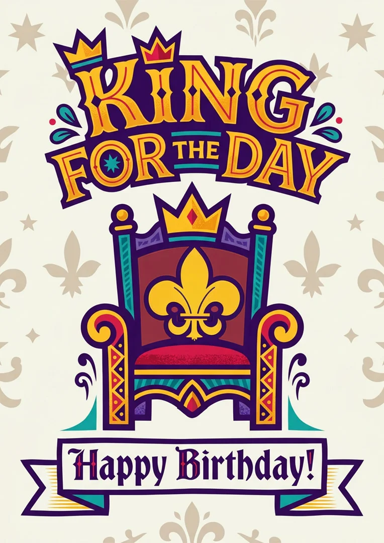 King For The Day Birthday Card
