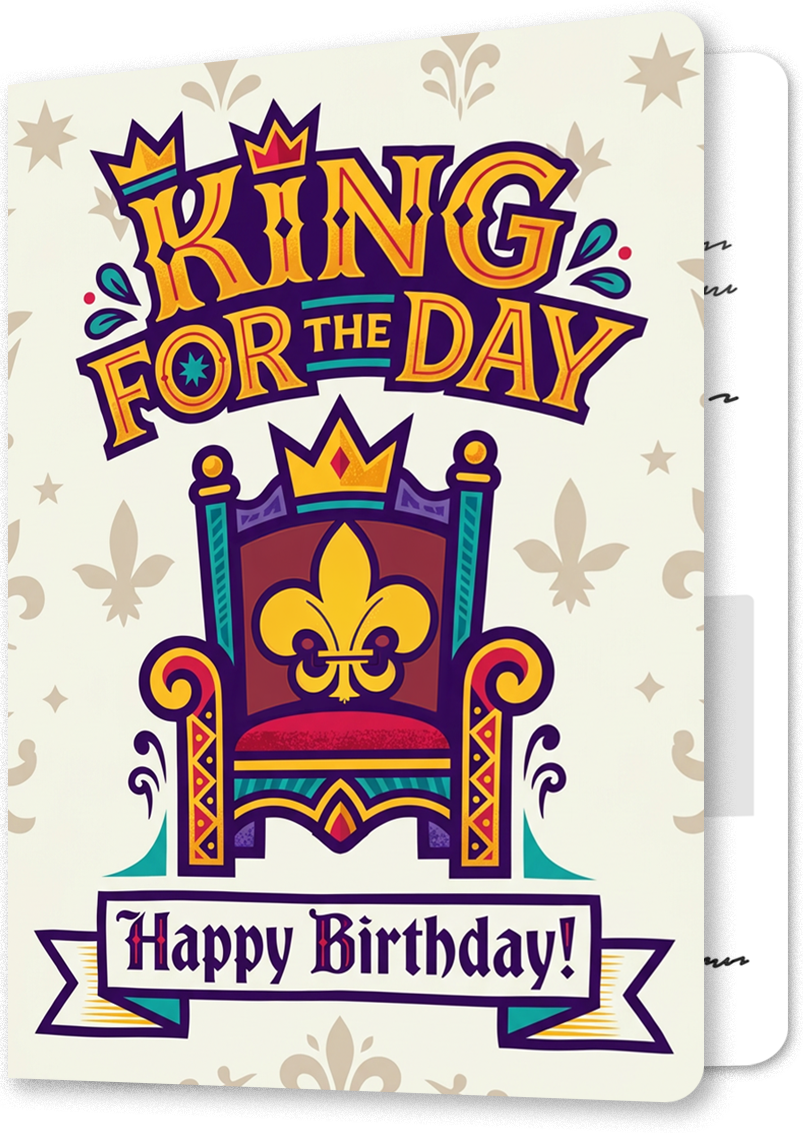 King For The Day Birthday Card