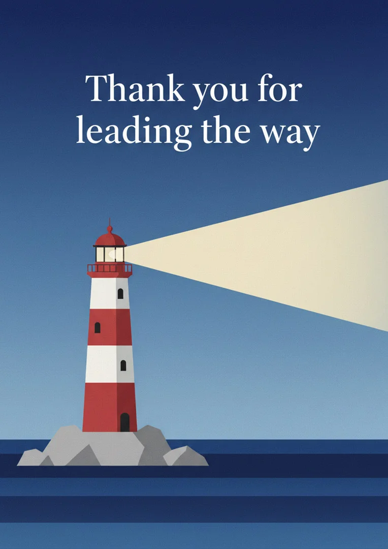 Leading The Way Leaving Card