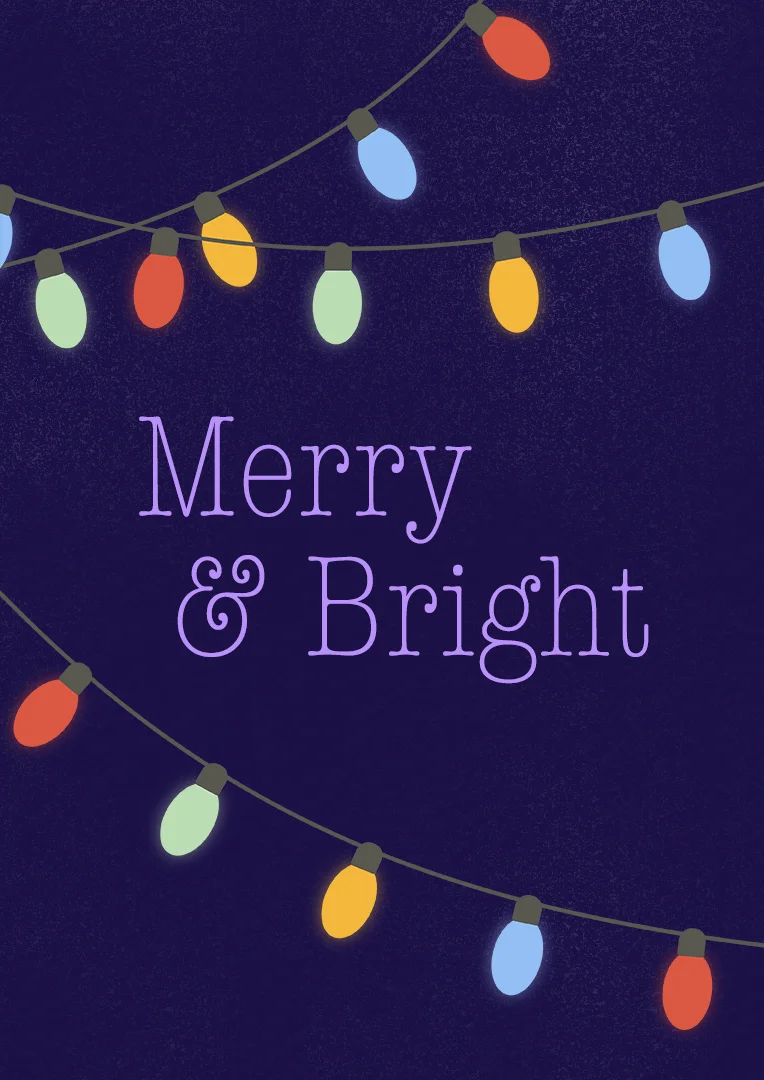 Merry and Bright Lights Christmas Card