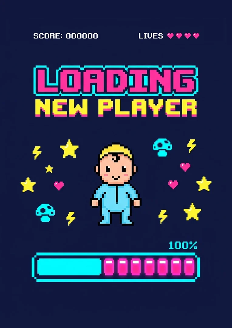 Loading New Player Baby Shower Card