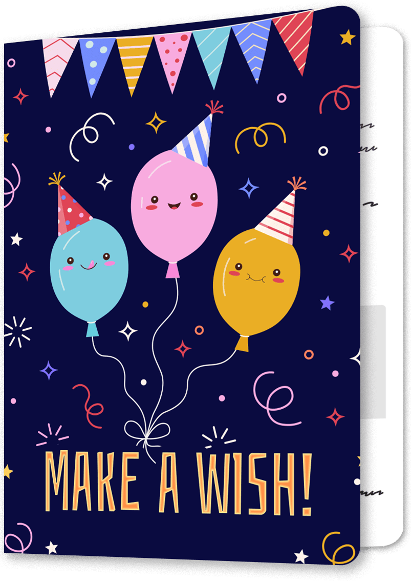 Make A Wish Balloon Birthday Card