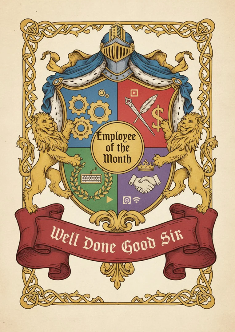 Noble Knight Work Anniversary Card