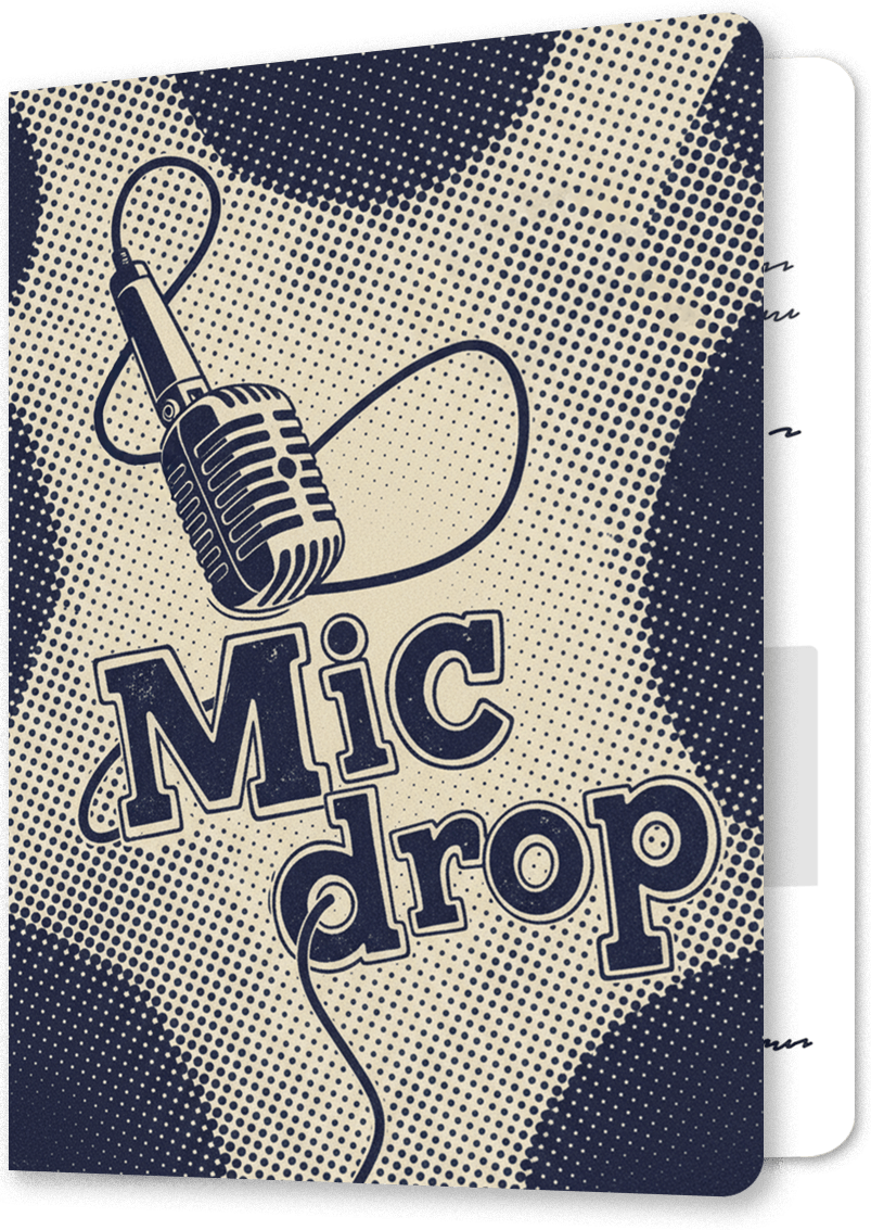 The Ultimate Mic Drop Retirement Card