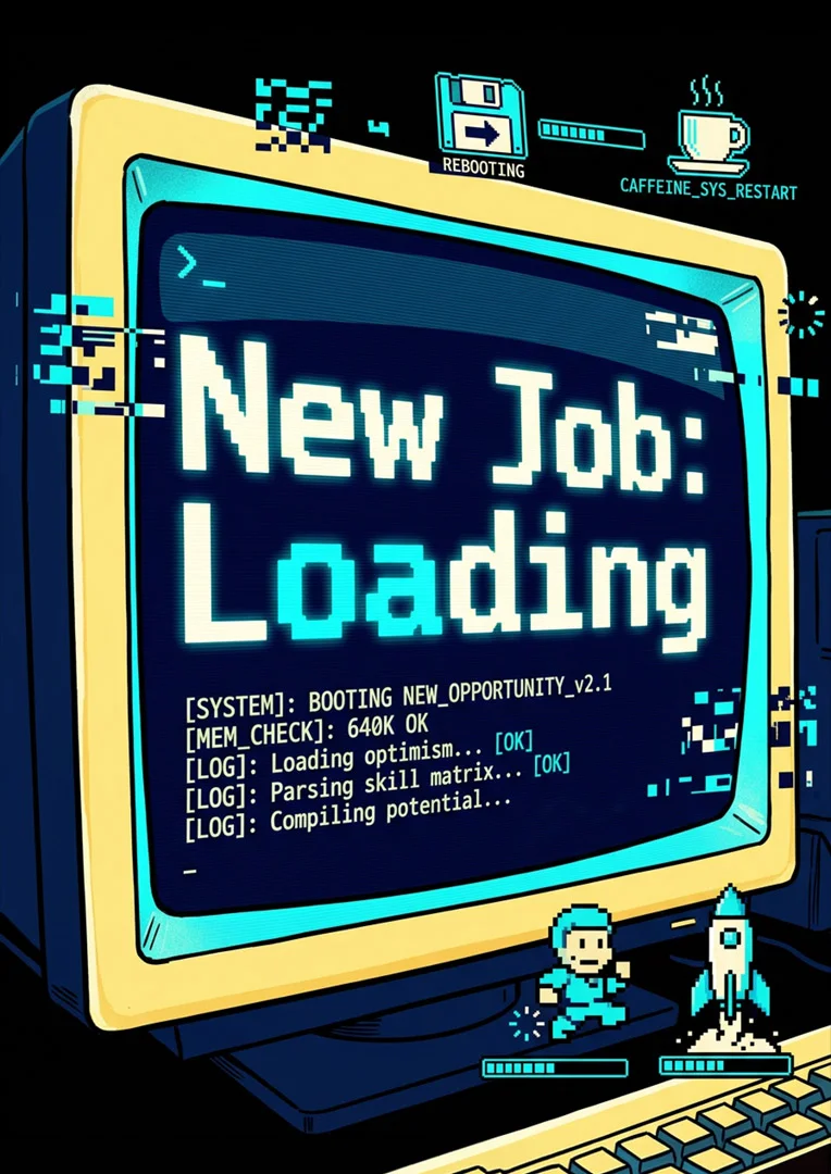 New Job Loading Good Luck Card