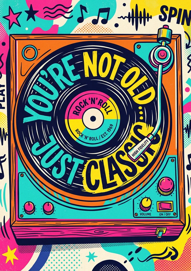 Classic Vinyl Record Birthday Card