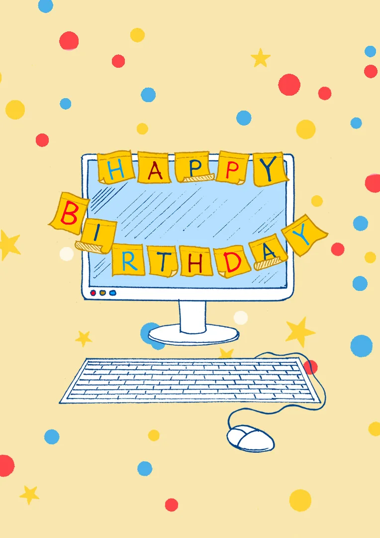Office Sticky Notes Birthday Card