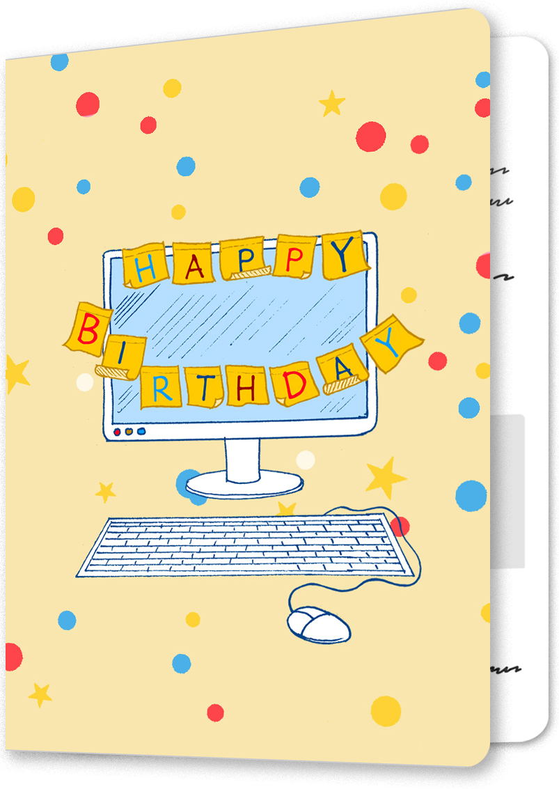 Office Sticky Notes Birthday Card