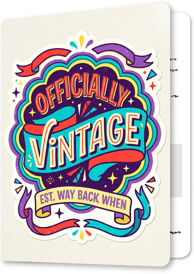 Classic Officially Vintage Birthday Card