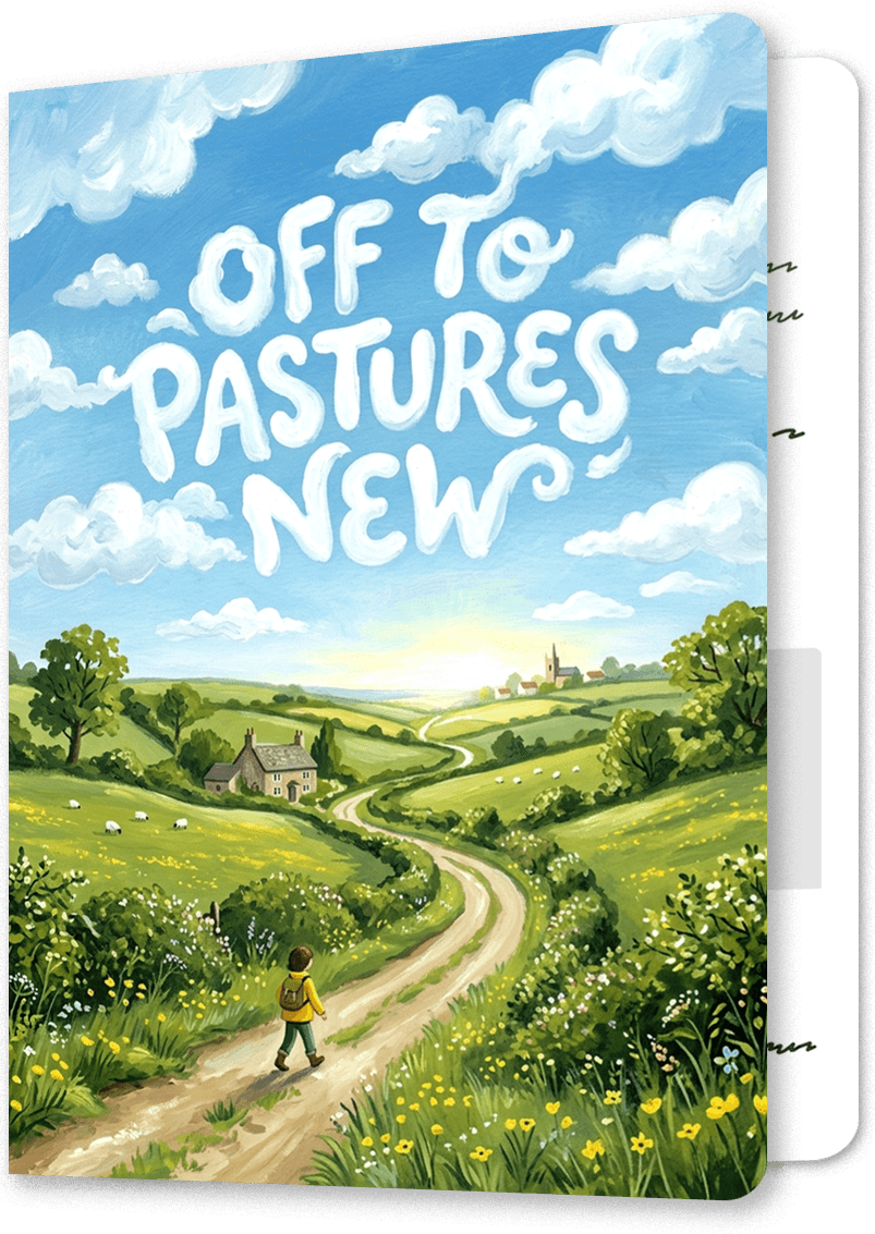 Pastures New Good Luck Card