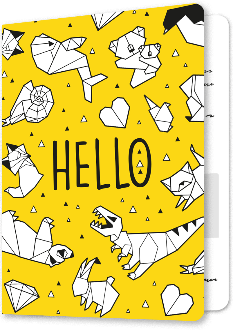 Origami Animals Hello Maternity Card