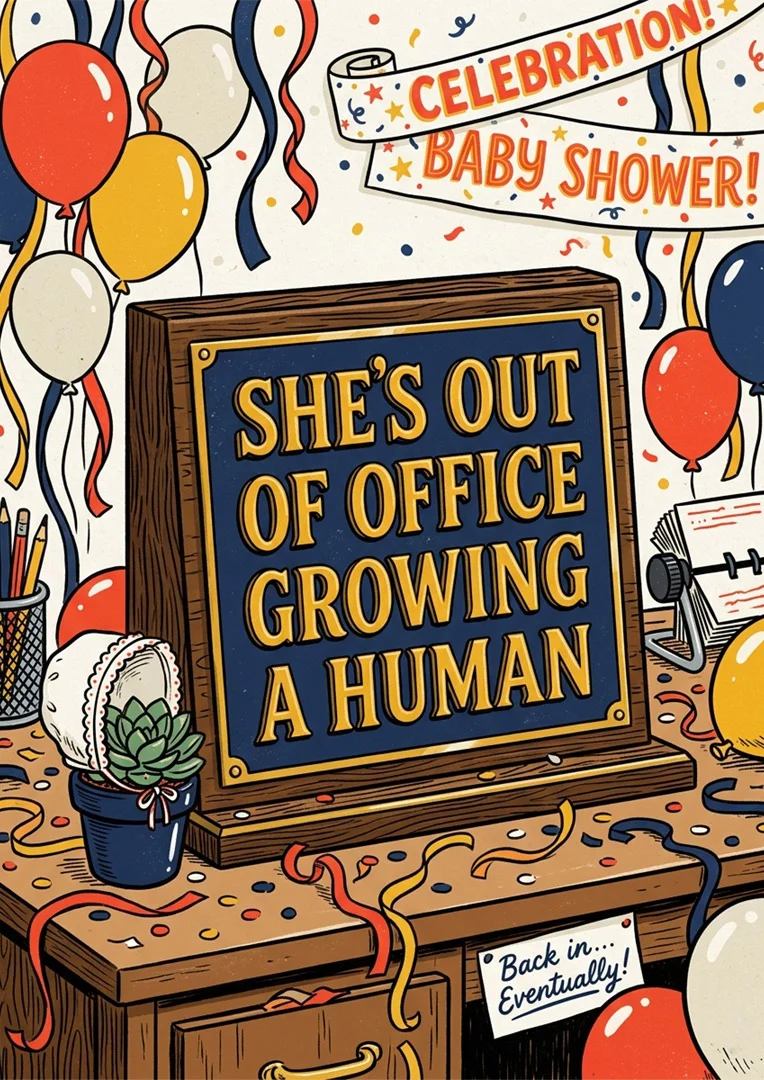Out of Office Baby Shower Card