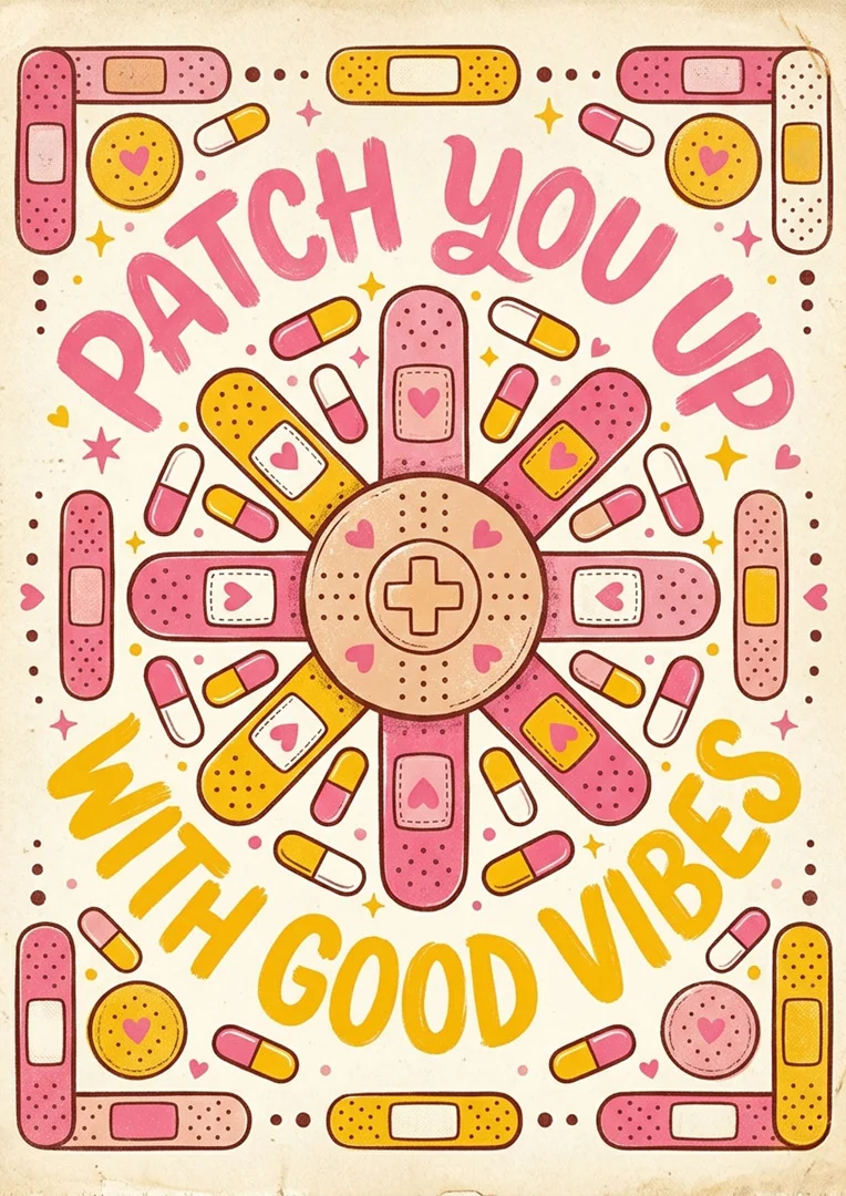 Patching Up Get Well Soon Card