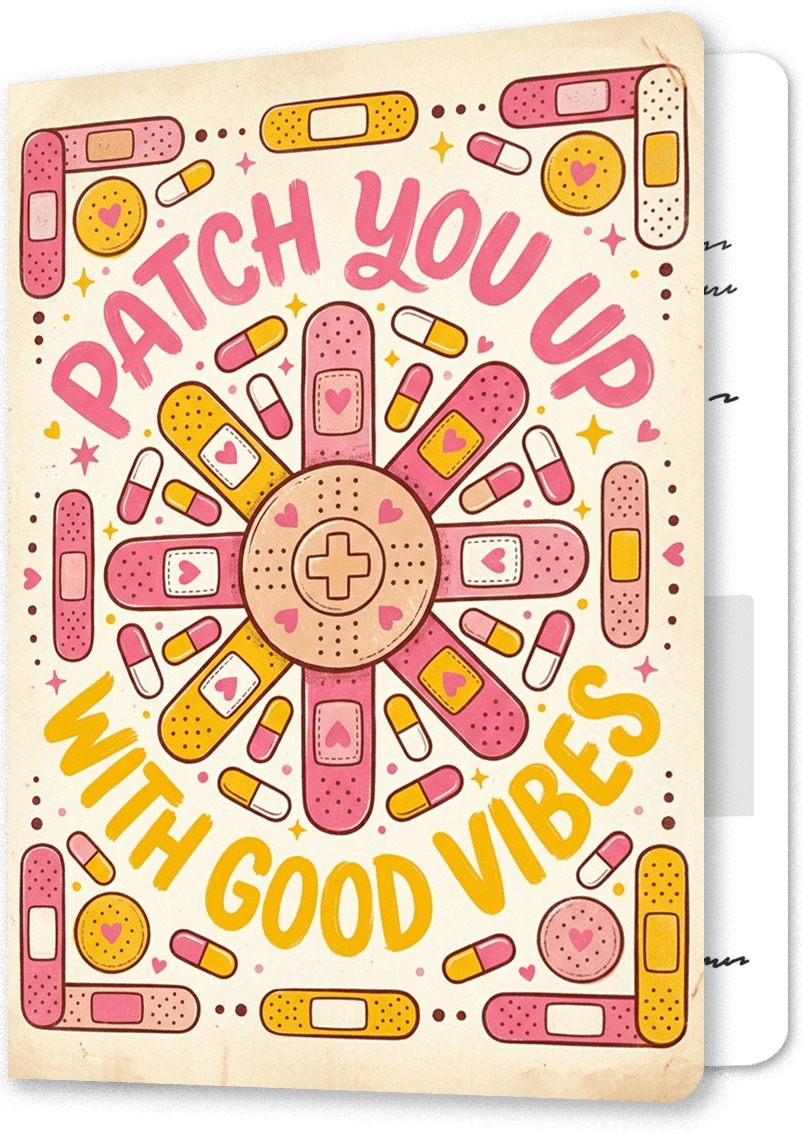 Patching Up Get Well Soon Card