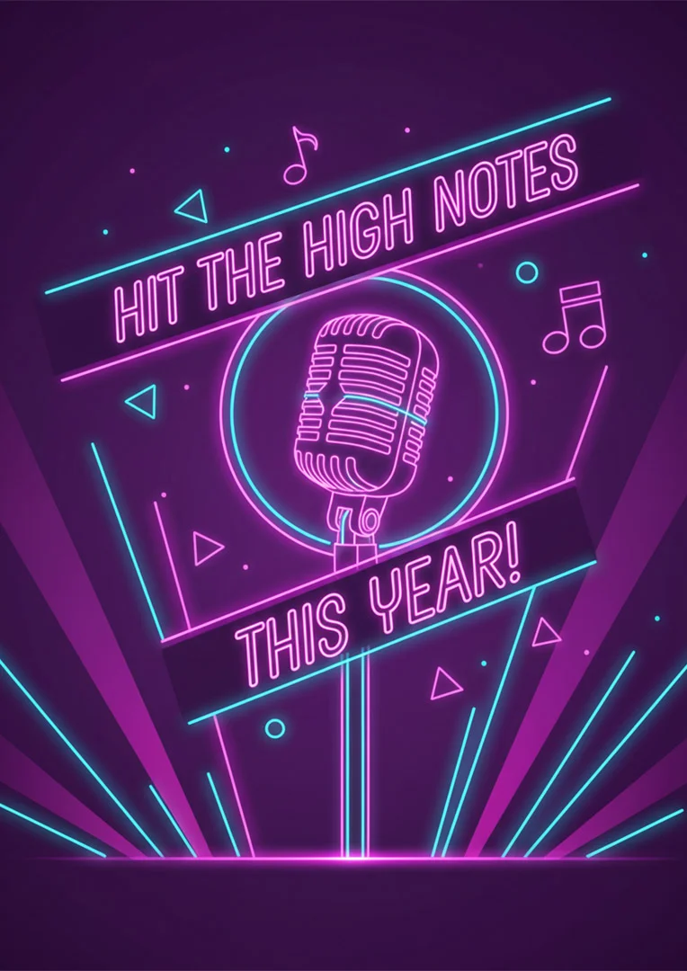 Musical High Notes Good Luck Card
