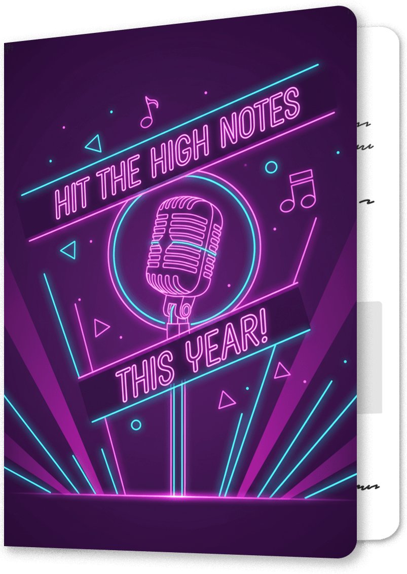 Neon Rockstar Retirement Card