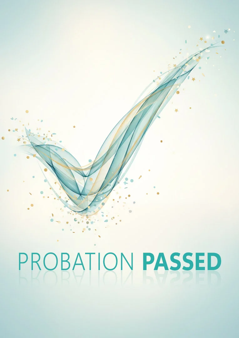 Official Probation Passed Congratulations Card