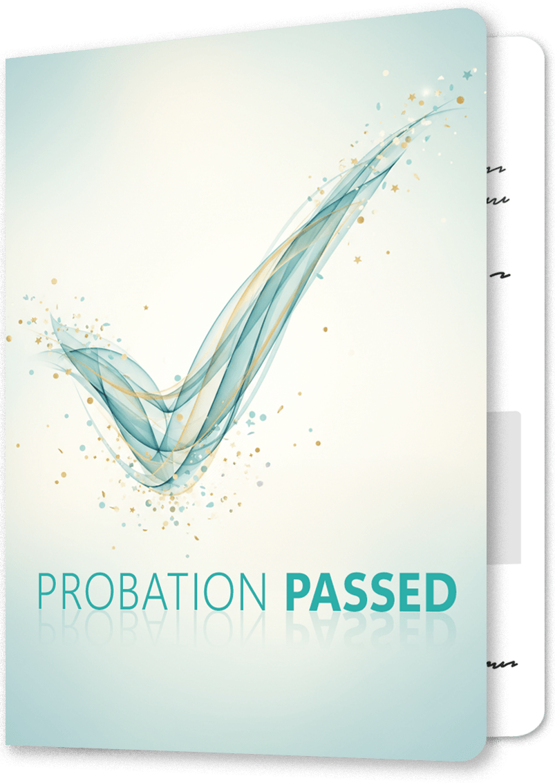 Official Probation Passed Congratulations Card