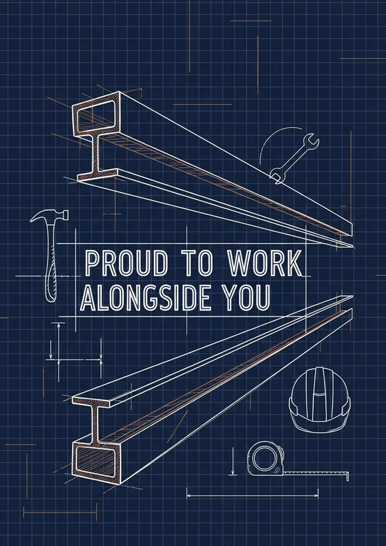Industrial Blueprint Professional Leaving Card