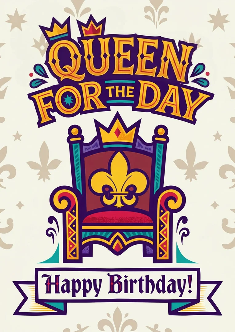 Queen For The Day Birthday Card