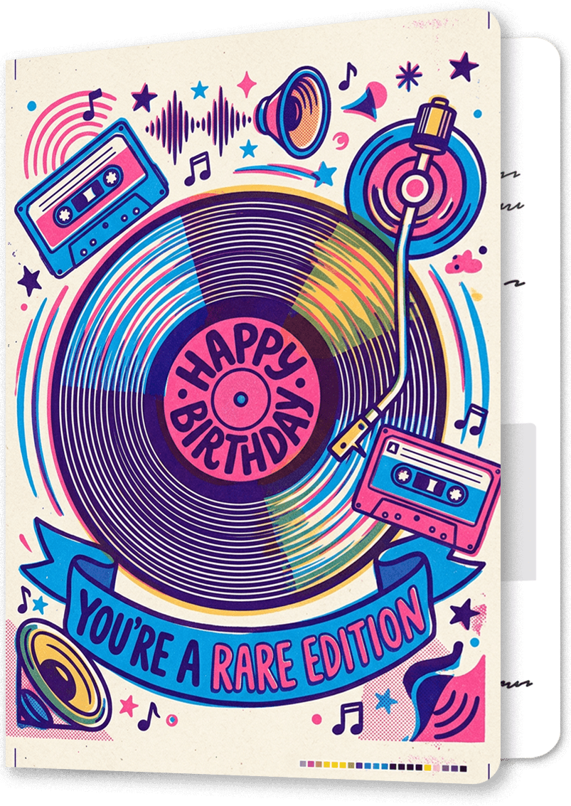 Rare Edition Retro Vinyl Birthday Card