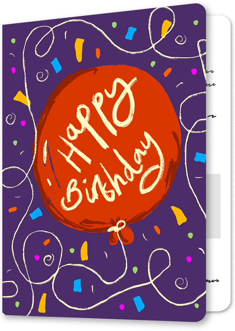 Cheerful Red Balloon Birthday Card