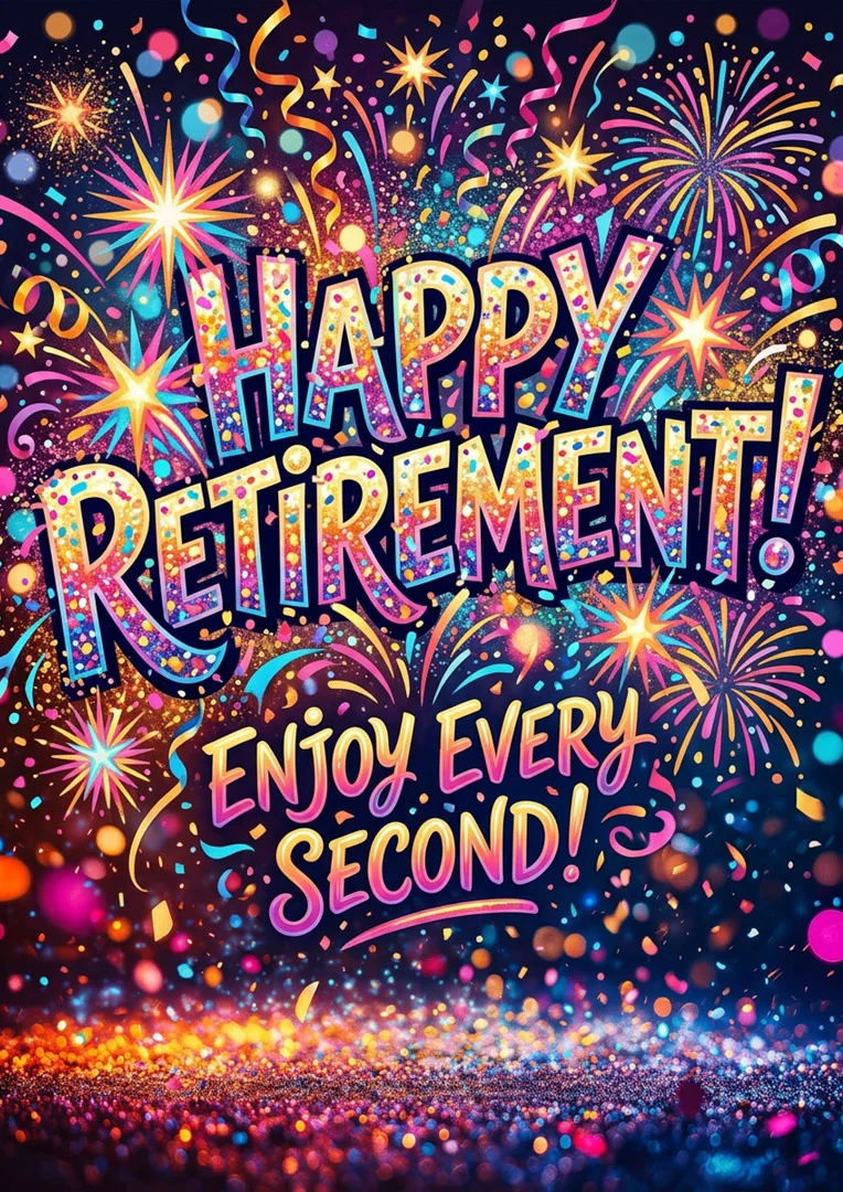 Vibrant Celebration Mural Retirement Card
