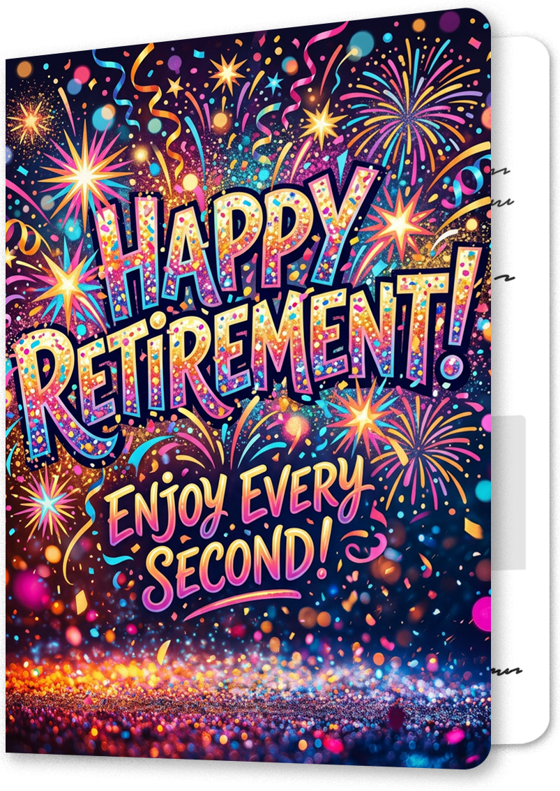 Vibrant Celebration Mural Retirement Card