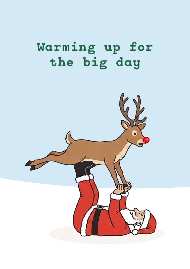 Rudolph Warm-up Christmas Card