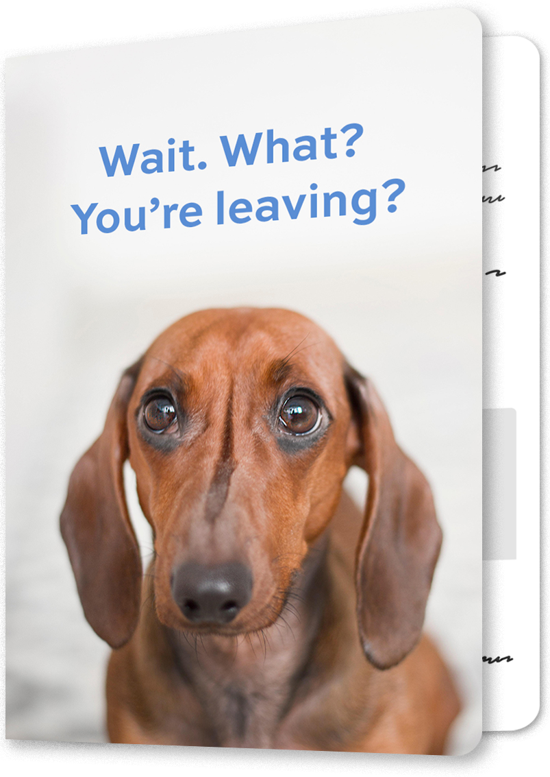 Heartbreaking Puppy Eyes Leaving Card