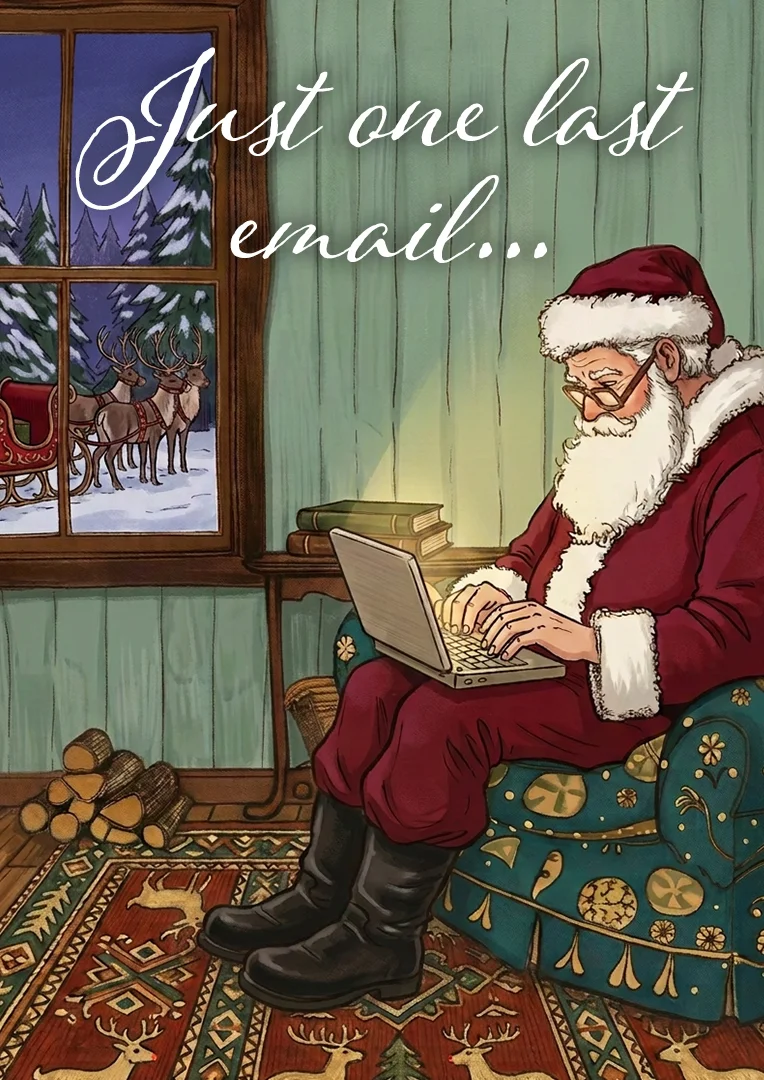 One Last Email Santa Christmas Card