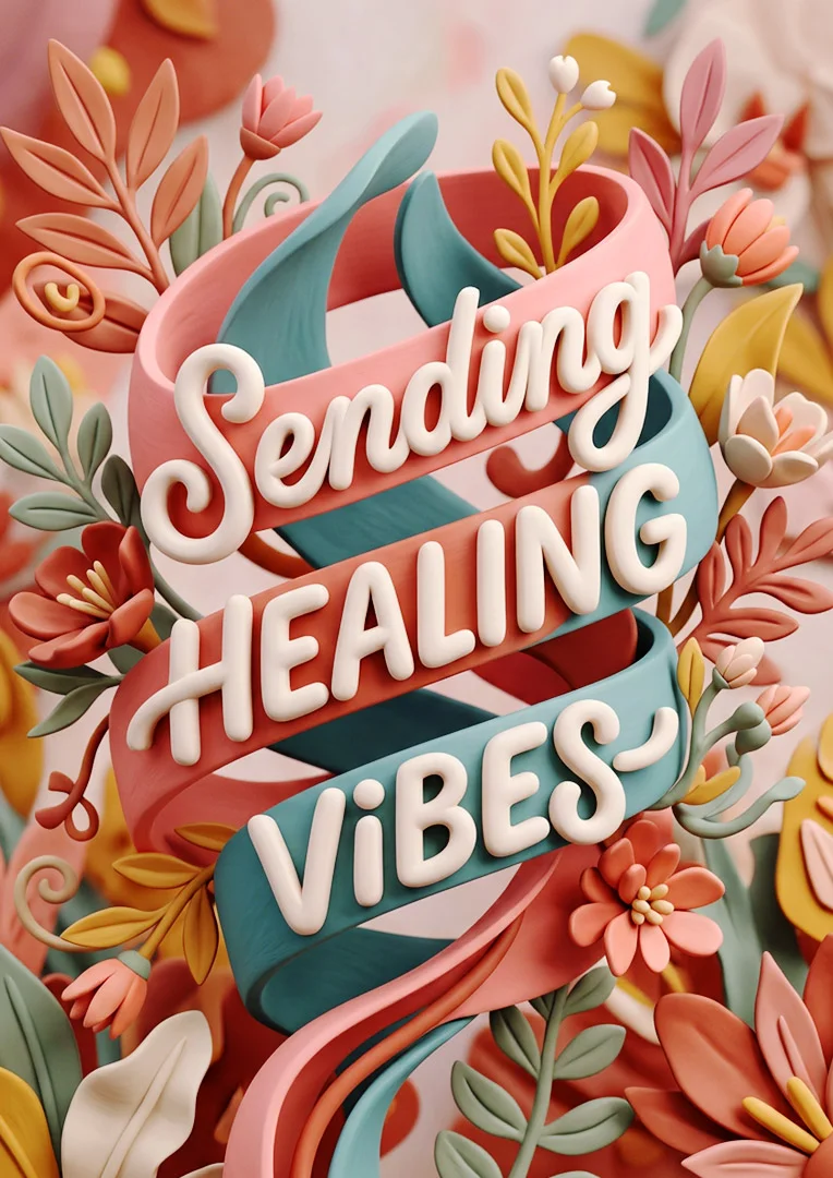 Healing Vibes Get Well Soon Card