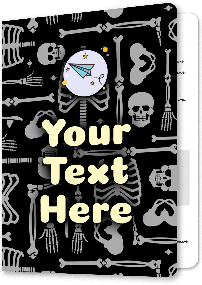 Spooky Skeleton Pattern Birthday Card