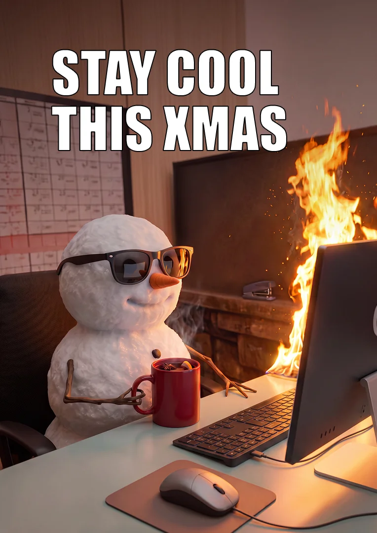 Stay Cool Snowman Christmas Card