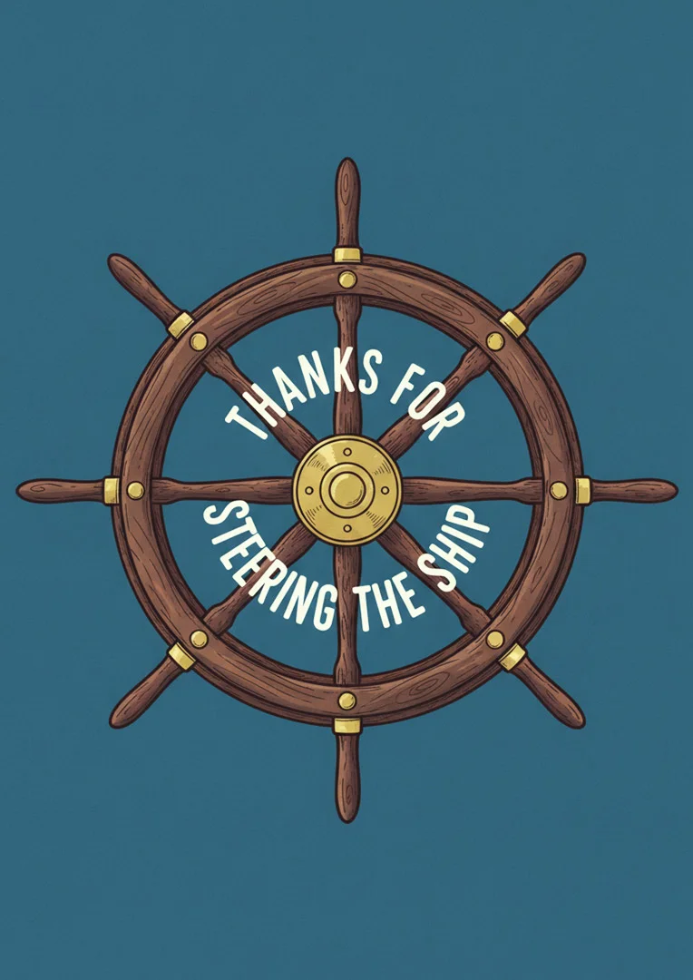 Steering The Ship Thank You Card